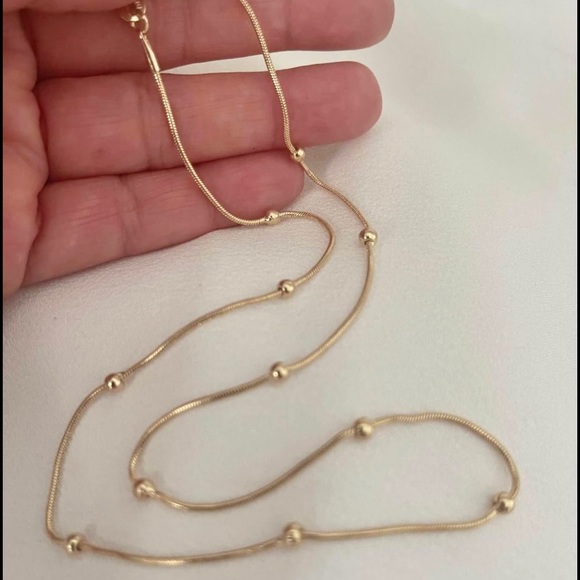18k Gold Filled Dainty Beaded Snake Necklace 18" or 20” long ✨ - Picture 9 of 14
